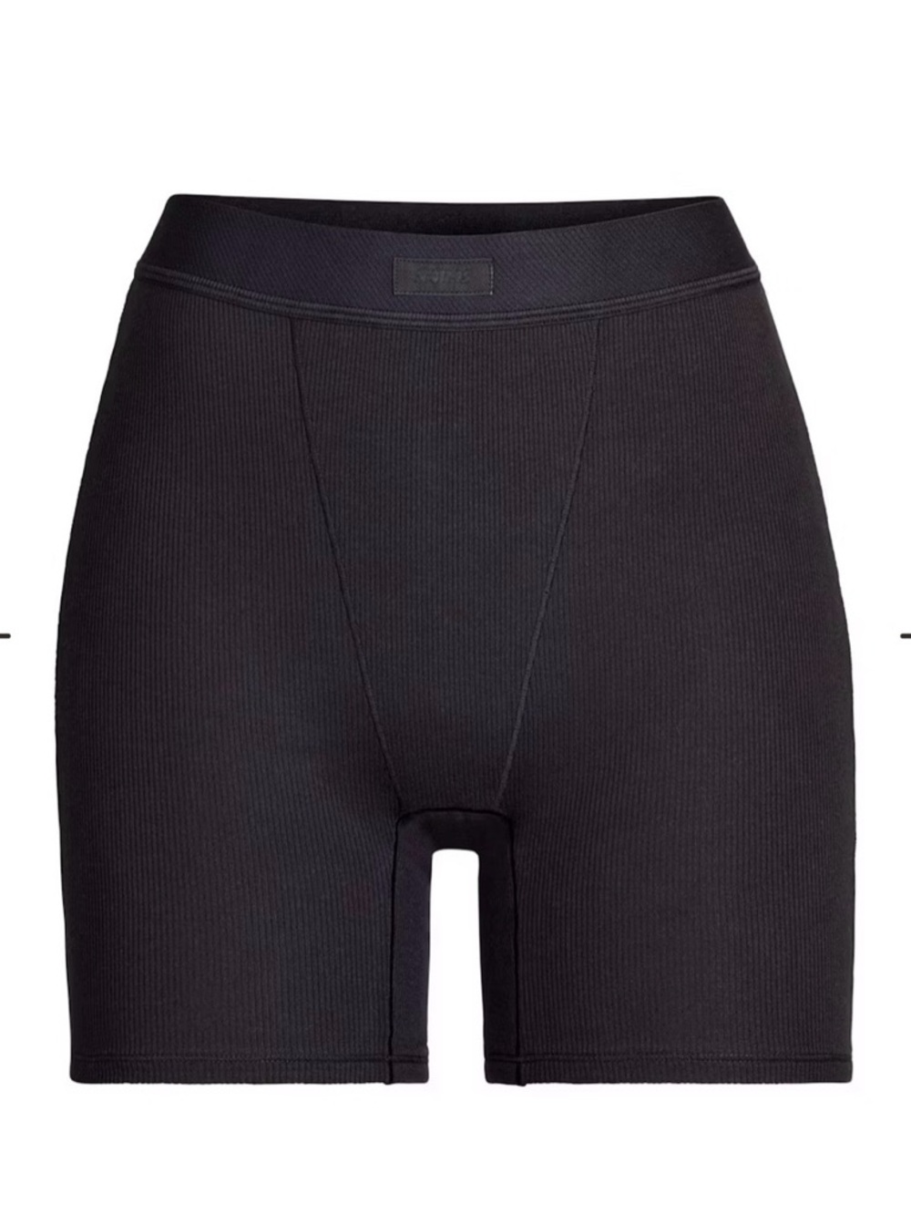 SKIMS Black Ribbed Boxer Briefs for Women